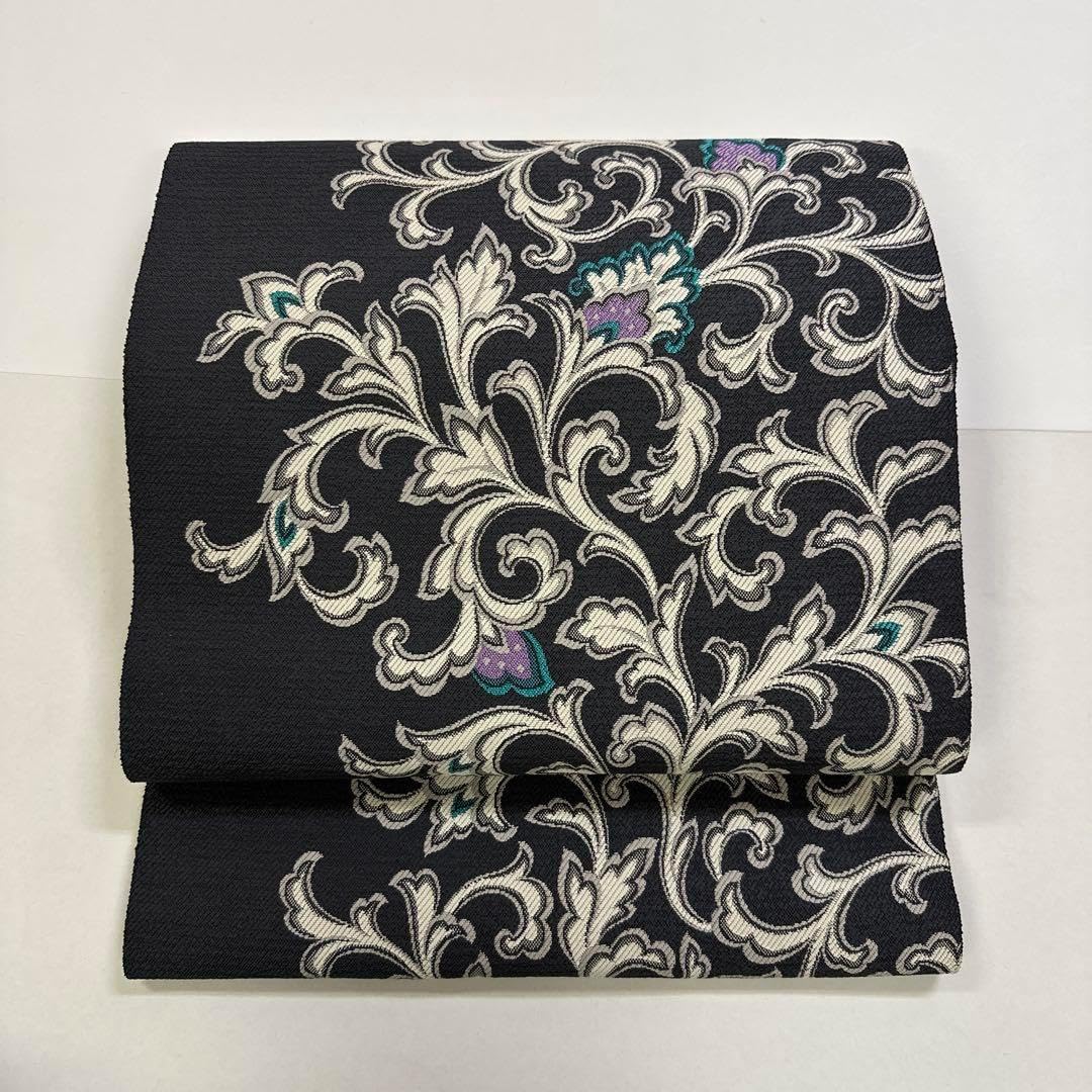 【専用】お仕立て代込.新品正絹八寸帯 八寸名古屋帯 西陣 弥栄織物 唐花 765 新品 正絹 八寸帯 八寸名古屋帯 西陣 弥栄織物 唐花 未仕立品