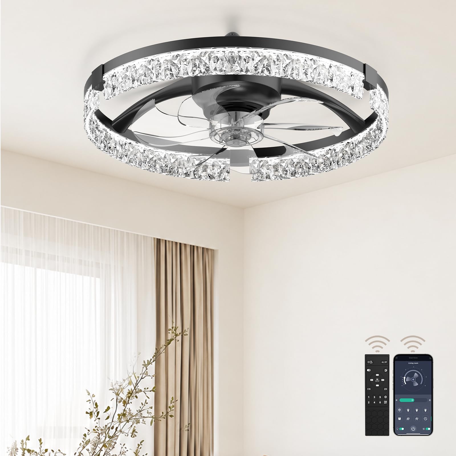 Photo 1 of AIKVSXER 20" Modern Ceiling Fan with Lights and Remote