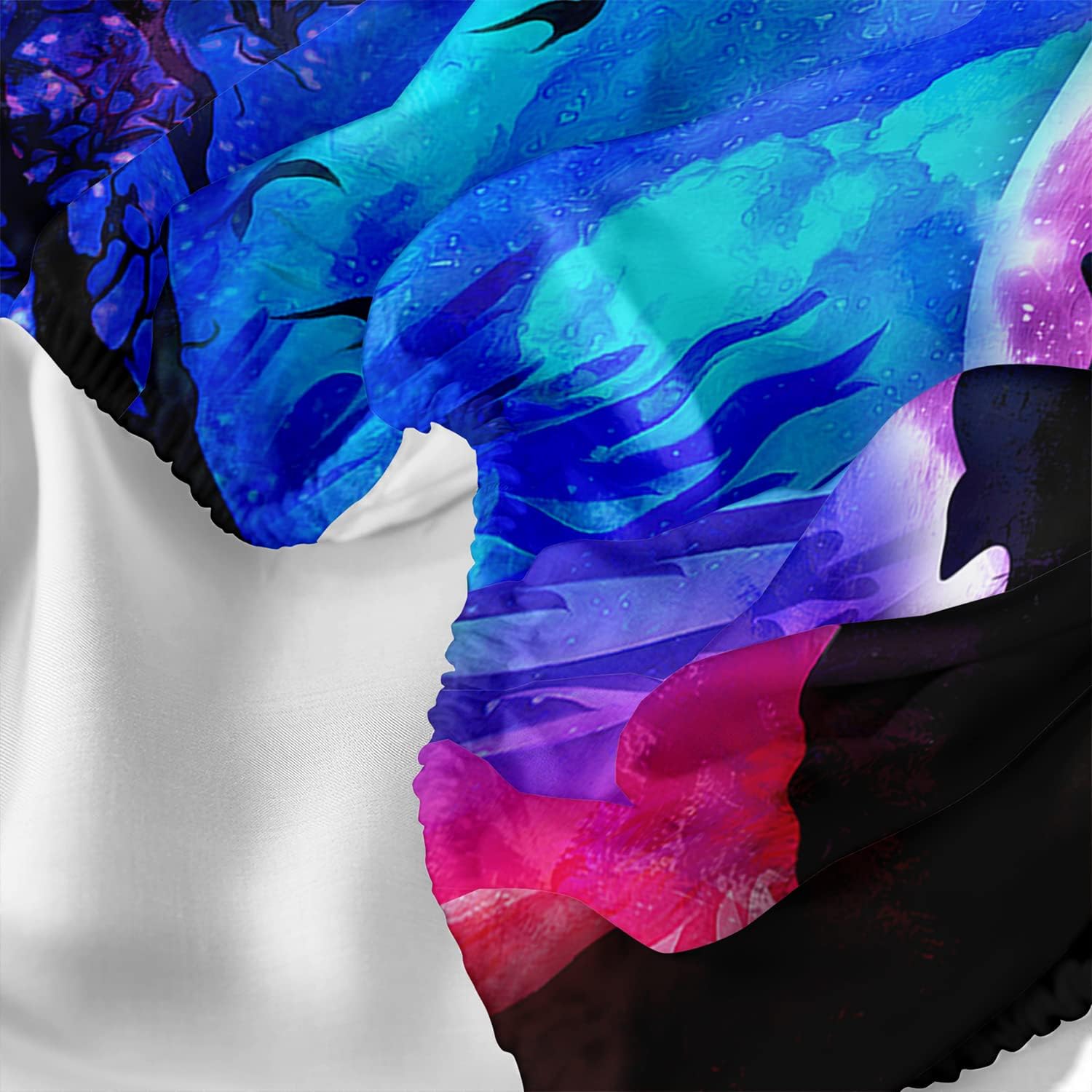 Wolf Bed Sheet Set Galaxy Wolf Night Moon Bedding Set for Kids Teens Room Decor Wild Animals Bed Cover with 2 Pillowcases