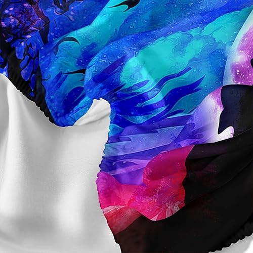 Miniatura 4 de Juego de sábanas de lobo, juego de ropa de cama con diseño de galaxia lobo y luna nocturna para niños, adolescentes, decoración de habitación de