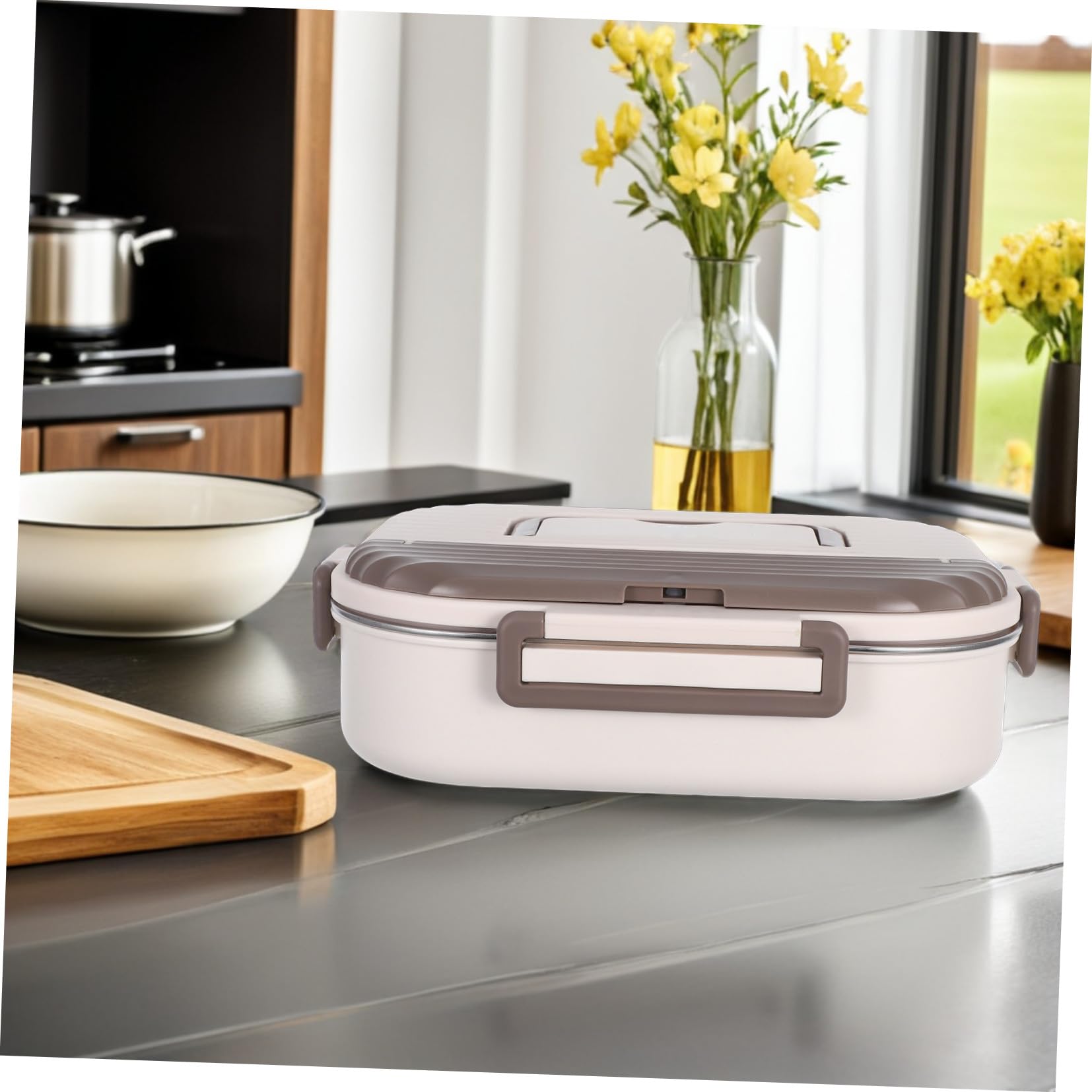 COLLBATH Boîte à Déjeuner Inox avec Compartiments Étanches Boîte Bento Double pour Repas Équilibrés Travail École et Sécurisée