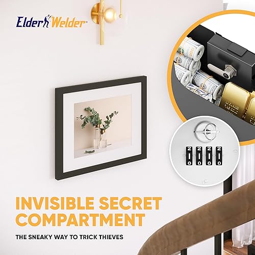 Miniatura 7 de Elder Welder Caja fuerte de pared oculta  Marco de fotos 100% real, reemplazable incluido  Construcción de metal robusto  Cerradura de combinación