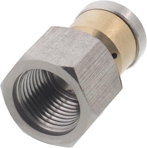 Miniatura 3 de Erie Tools Boquilla giratoria de limpieza de drenaje de 3/8 "orificio de 13.5 4000 PSI de acero inoxidable para chorro de agua de tubería de