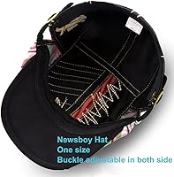 Vista 6 de M MOACC - Gorra de hombre de algodón ajustable con hebilla, boina, sombrero de periodista, gorro Cabbie Gatsby, gorras de conducción, gorras planas