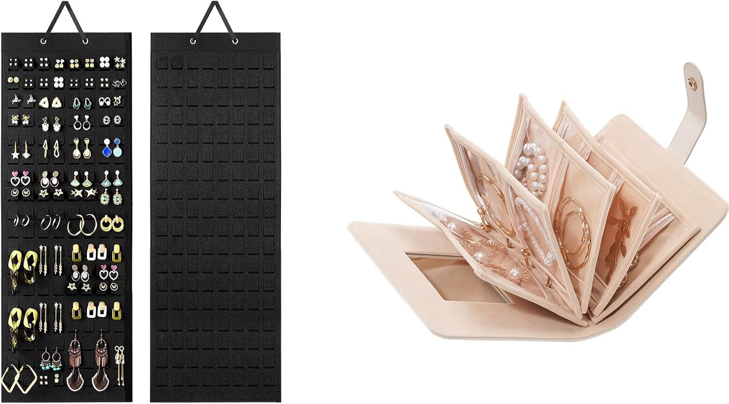 Lolalet Earring Holder Organizer Bundle with Travel Jewelry Organizer