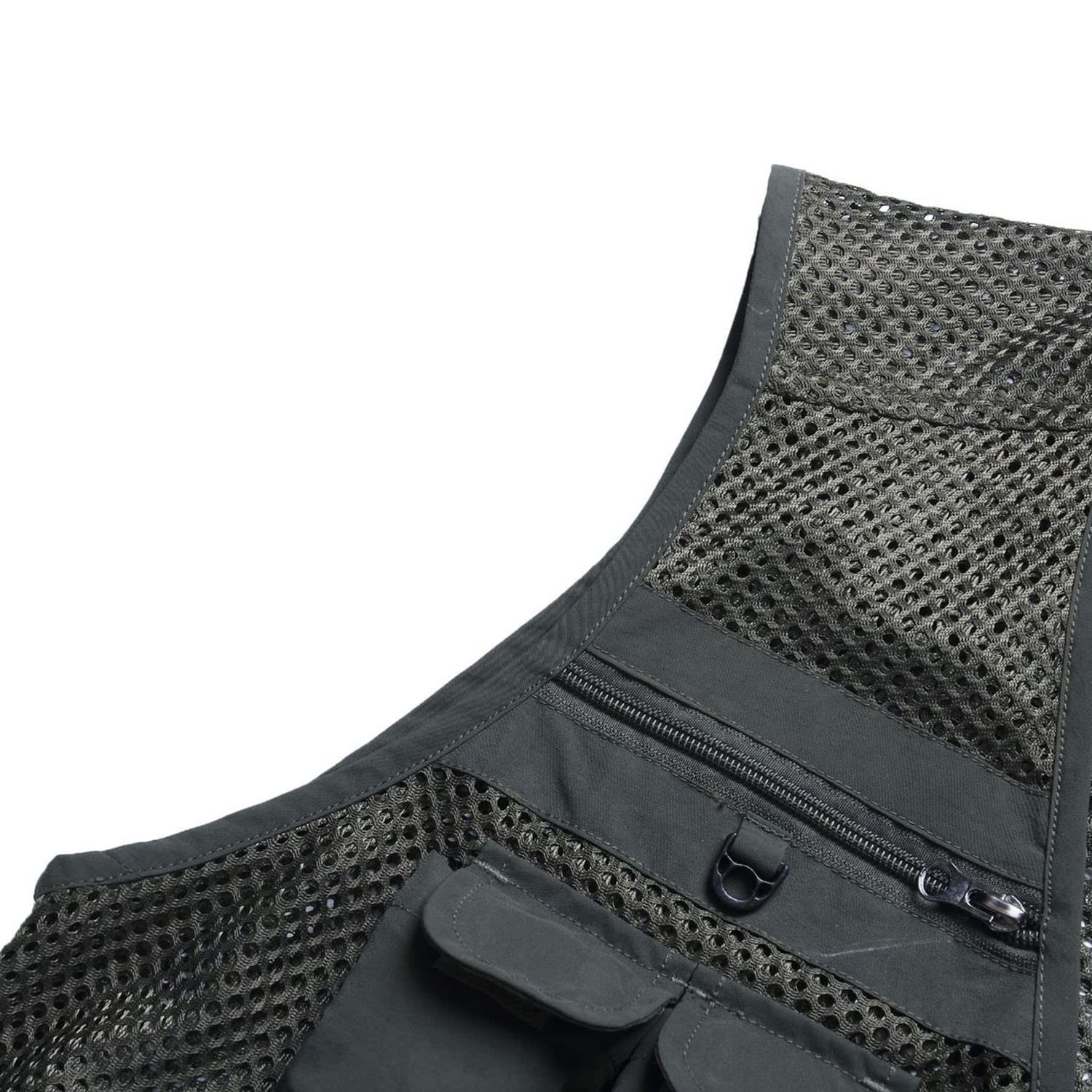 Chaleco Multibolsillo para Hombre Chaleco De Malla De Secado Rápido Chaqueta Transpirable para Exteriores Chaleco De Pesca Informal Multifuncional