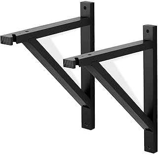 Rustic State Wall Mount Wooden Triangle Sconce Bracket for Hanging Plug in Pendant Light Lamp Cord Kit Fixture - DIY Shelf Project - Decorative Wall Plant Hanger - Black - Set of 2