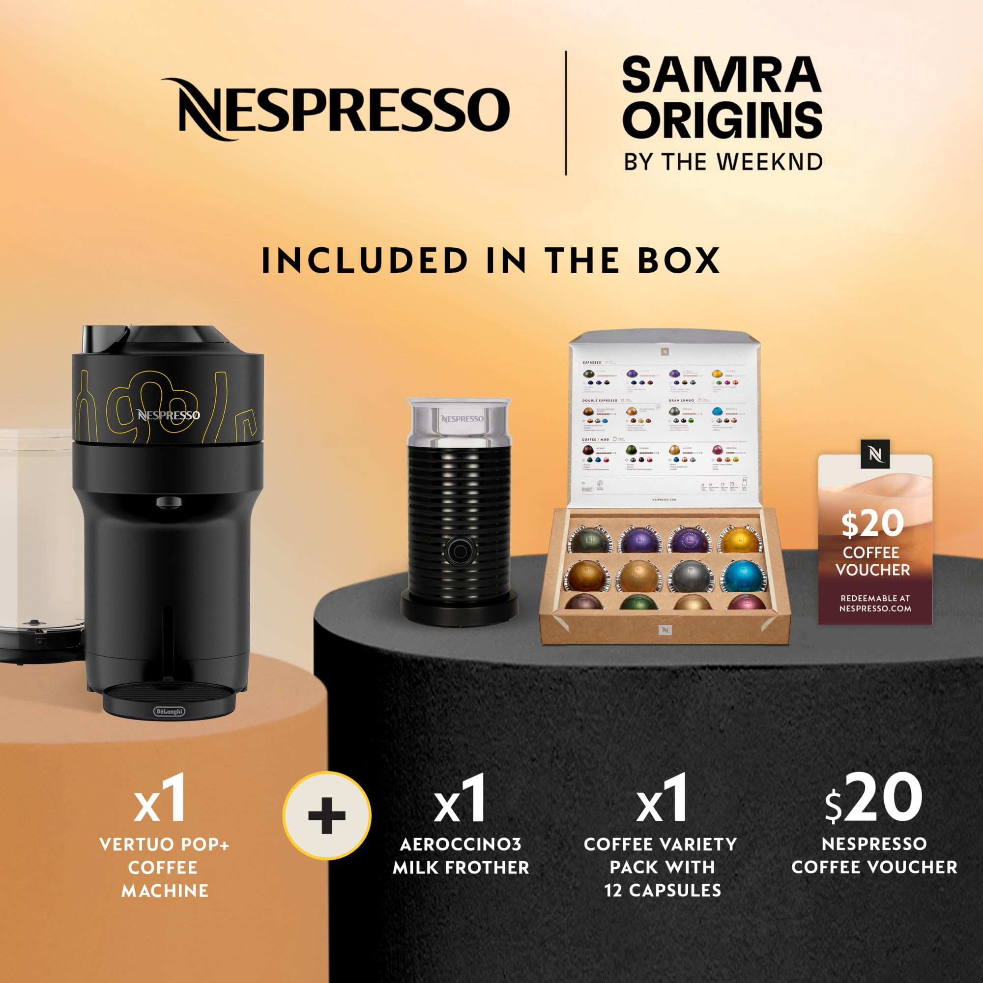 Nespresso Samra Origins Vertuo Pop+ Coffee Machine with Milk Frother view 3