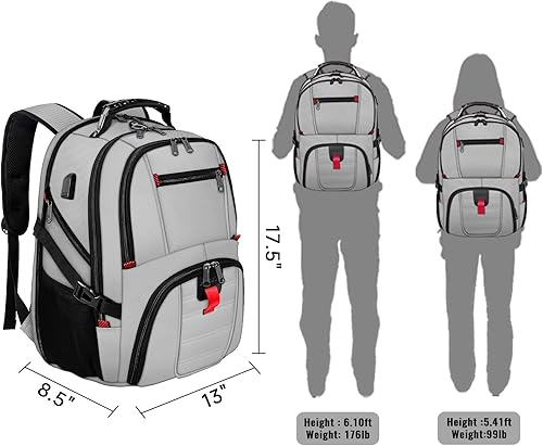 Miniatura 7 de YOREPEK Mochila de viaje extra grande de 50 L para hombres y mujeres, mochila universitaria resistente al agua, bolsa de trabajo aprobada por