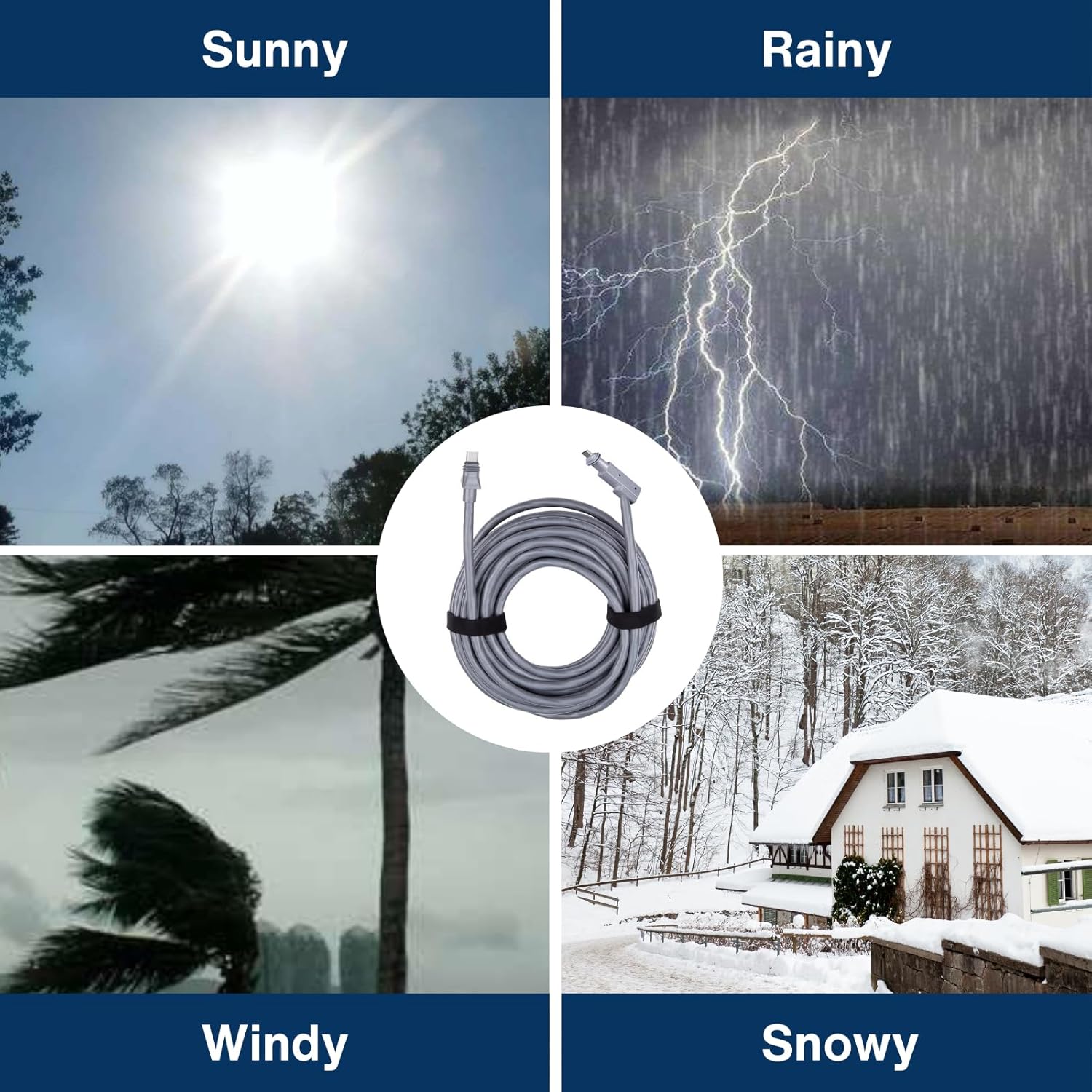 Cable for Starlink High Performance 46M/150FT, Waterproof Connectors, Compatible with Starlink High Performance Antenna and Power Supply, Durable & Reliable for Commercial & Industrial Use