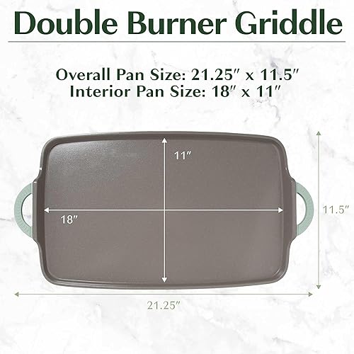 Miniatura 8 de Goodful Plancha de doble quemador todo en uno, cerámica antiadherente, aluminio fundido duradero, apto para horno y lavavajillas, fabricado sin