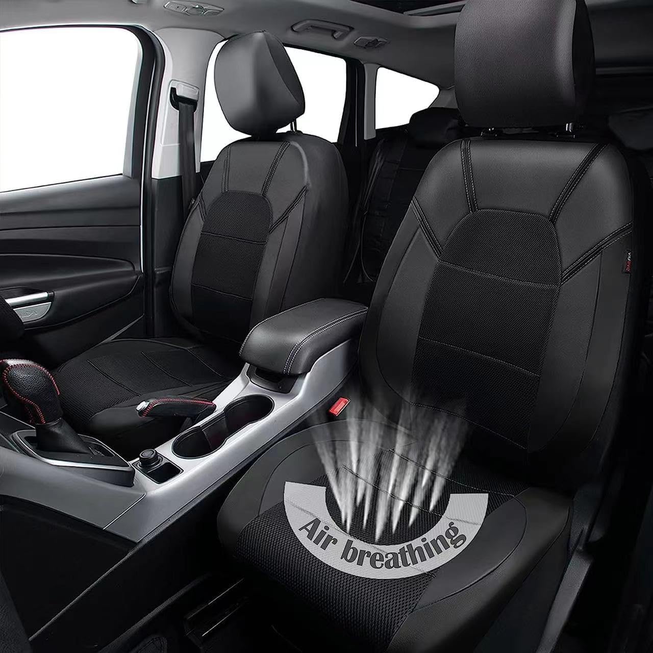 ACRUZ 9 Piezas Fundas Asientos Coche para Hyundai ix55 3.0 V6 CRDi, Transpirable Juego Completo Accesorios de Asiento de Coche,B-Grey