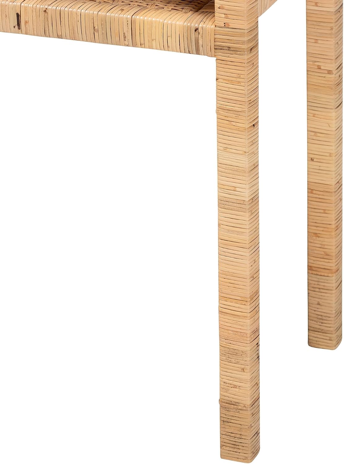 Bali & pari Kalimantan Bohemian Light Honey Rattan and Acacia Wood Console Table