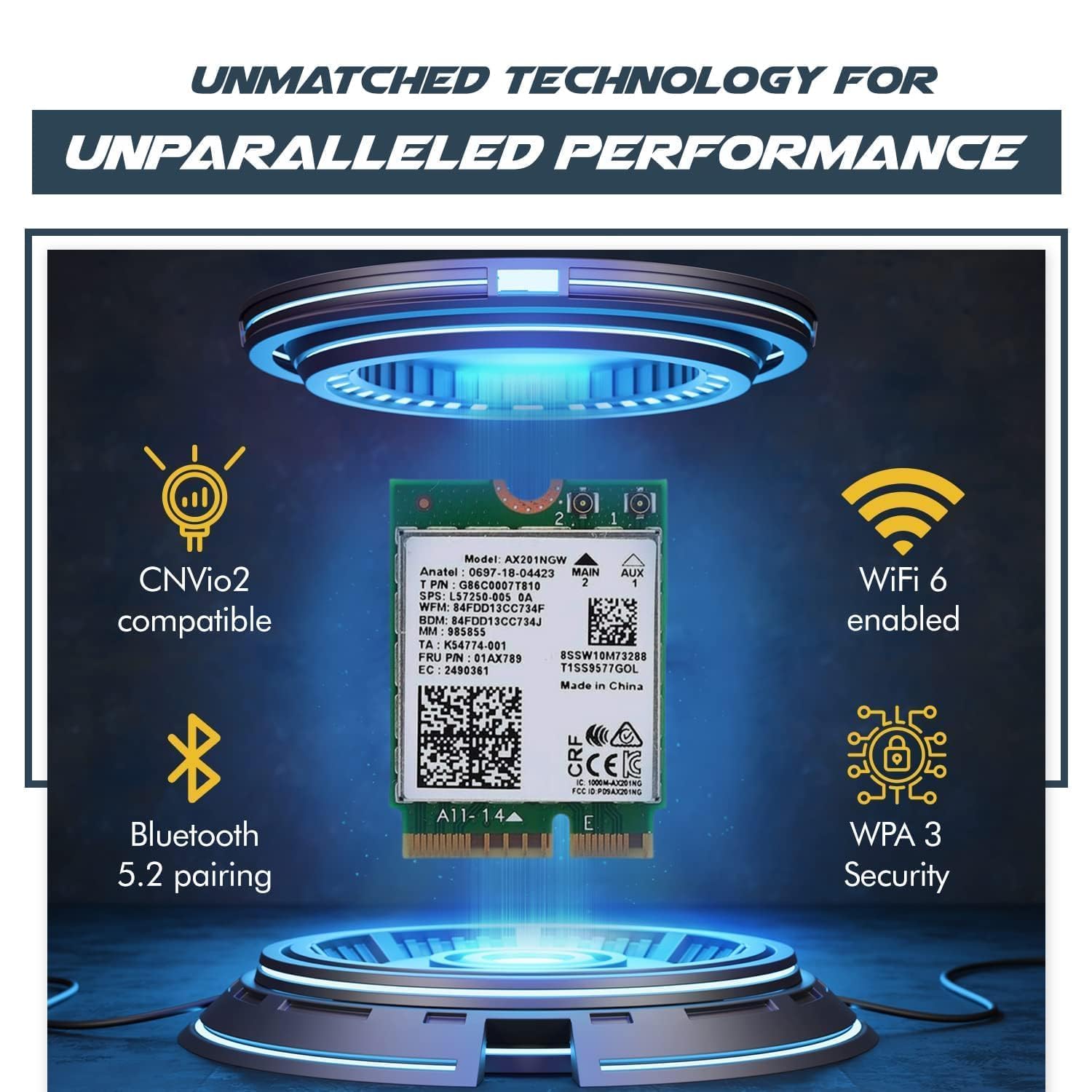 AX201 WiFi 6 Card - 2.4 Gbps Fast Wireless -6 AX201 WiFi 6 Card - 2.4 Gbps Fast Wireless -6
