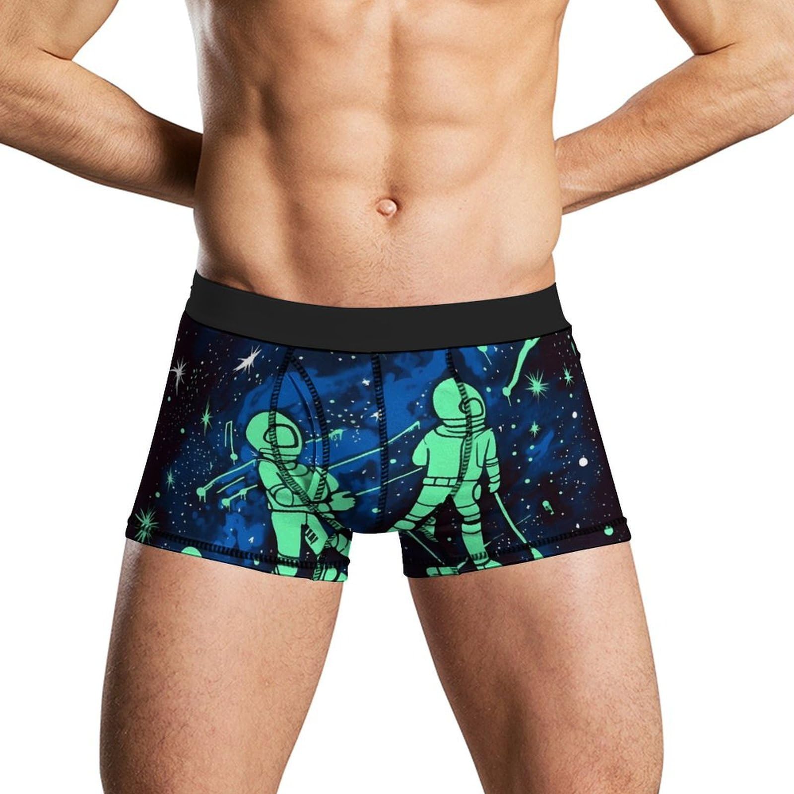Hetvbns Men's Glow In The Dark Boxer Briefs Moisture Wicking Underwear Stretch Boxer Brief Breathable Underwear, Xl