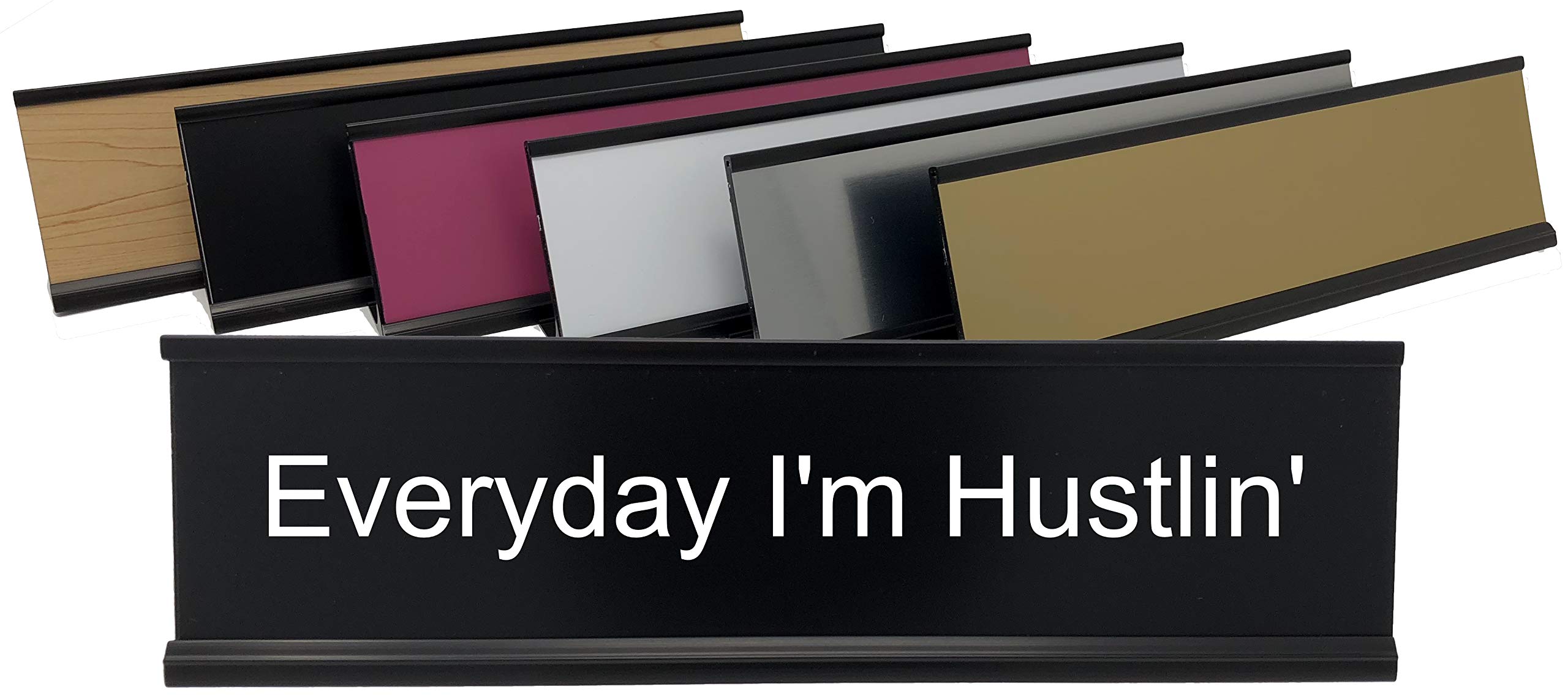 Griffco SupplyEveryday I'm Hustlin' - Lotsa Laughs Funny Desk Plate (Gold w/Black Text)