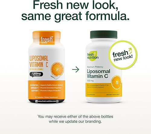 Miniatura 2 de Vitamina C liposomal: los únicos 1500 mg por cápsula (no 2 cápsulas por porción) ADN verificado y potente Vit C – Traga o vierte polvo en una