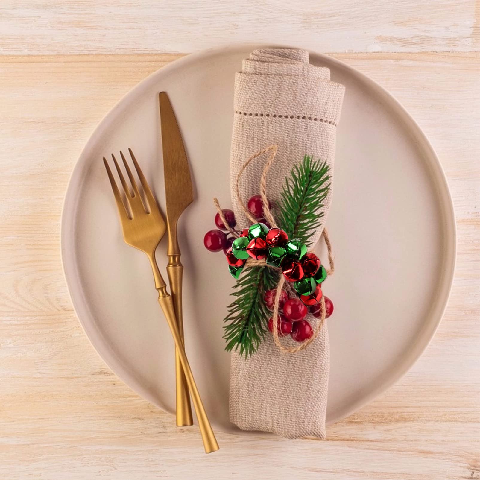 12 STK Weihnachtsserviettenringe Christmas Decorations Table weihnachtsdeko Schreibtisch Schnallenring für Servietten Serviettenhalter mit Weihnachtsglocken Weihnachtsdekorationen IMIKEYA