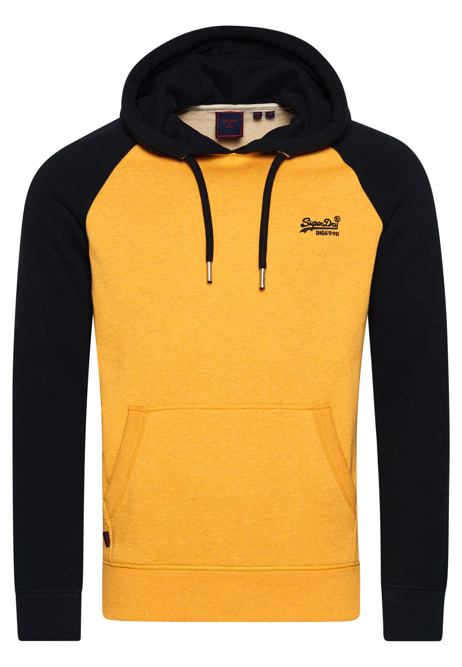 Superdry Men's Turmeric Marl/Eclipse Navy Vintage Logo Emb Baseball Hood Sweatshirt, M