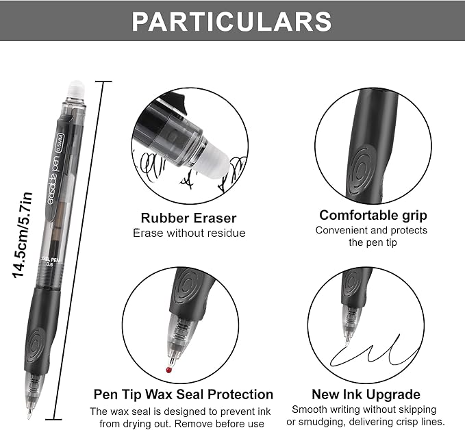 Erasable Gel Pen 12 Black USUAL miniatura 3