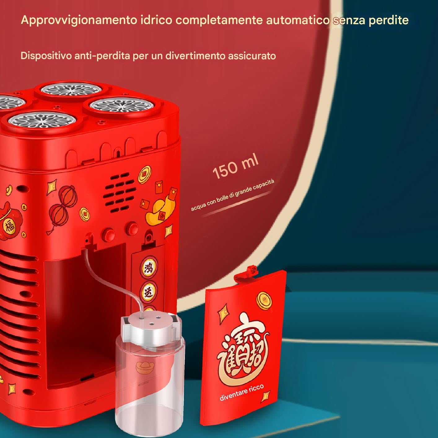 Juguetes Para Fabricante De Burbujas | Automático, A Prueba De Fuegos, 48 Agujeros | Máquina De Burbujas | De Burbujas De Fuego Artificial | Diseño Duradero, Efectos Vibrantes | Para Niños