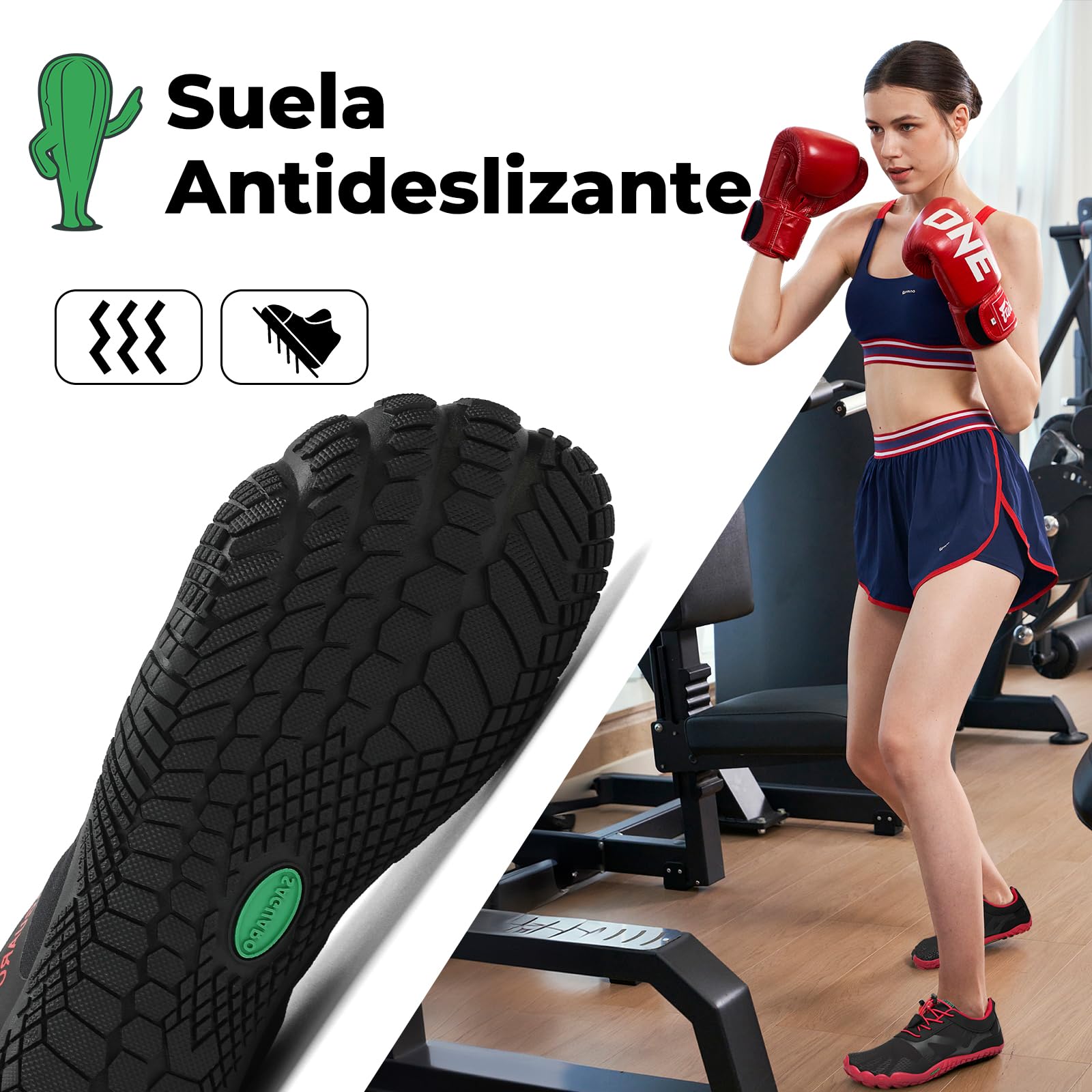 SAGUARO Barefoot Zapatillas Minimalista Ligera Zapatillas de Trail Running para Zero Drop Soles, Gr.36-48