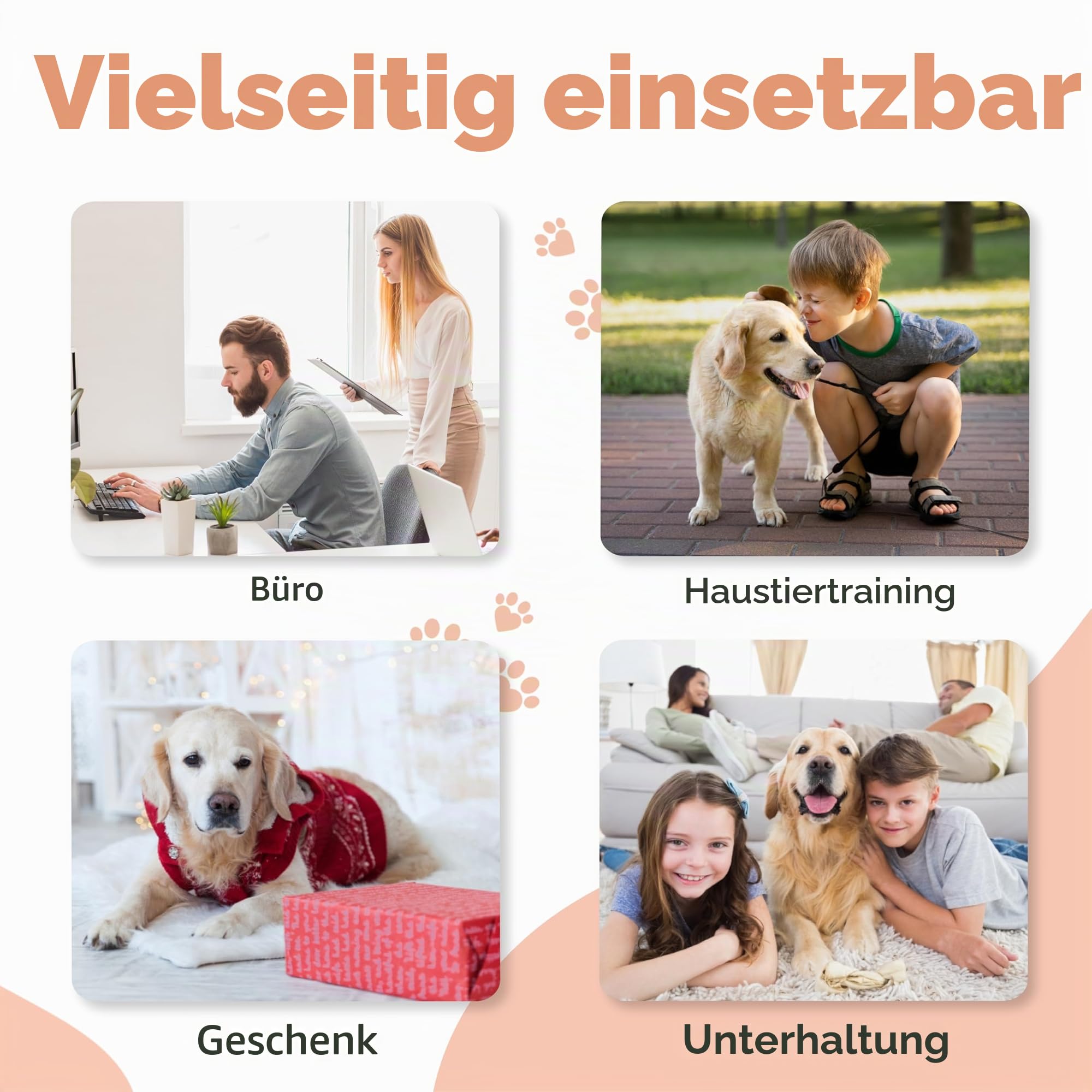 Buzzer mit aufnahmefunktion & Buzzer mit Sound Sprechende Knöpfe für Hundepfoten, 4er-Pack Hundetrainingsknöpfe, beschreibbare Buttons für Kommunikationstraining & Welpenbedarf