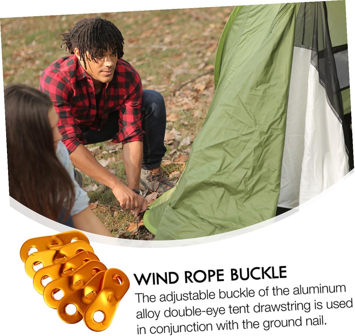 40Pcs Tent Rope Fastener Double Buckle Wind Rope Adjuster for Camping Hiking Outdoor Canopy Awning Tensioner Heavy Duty Fixed Buckle