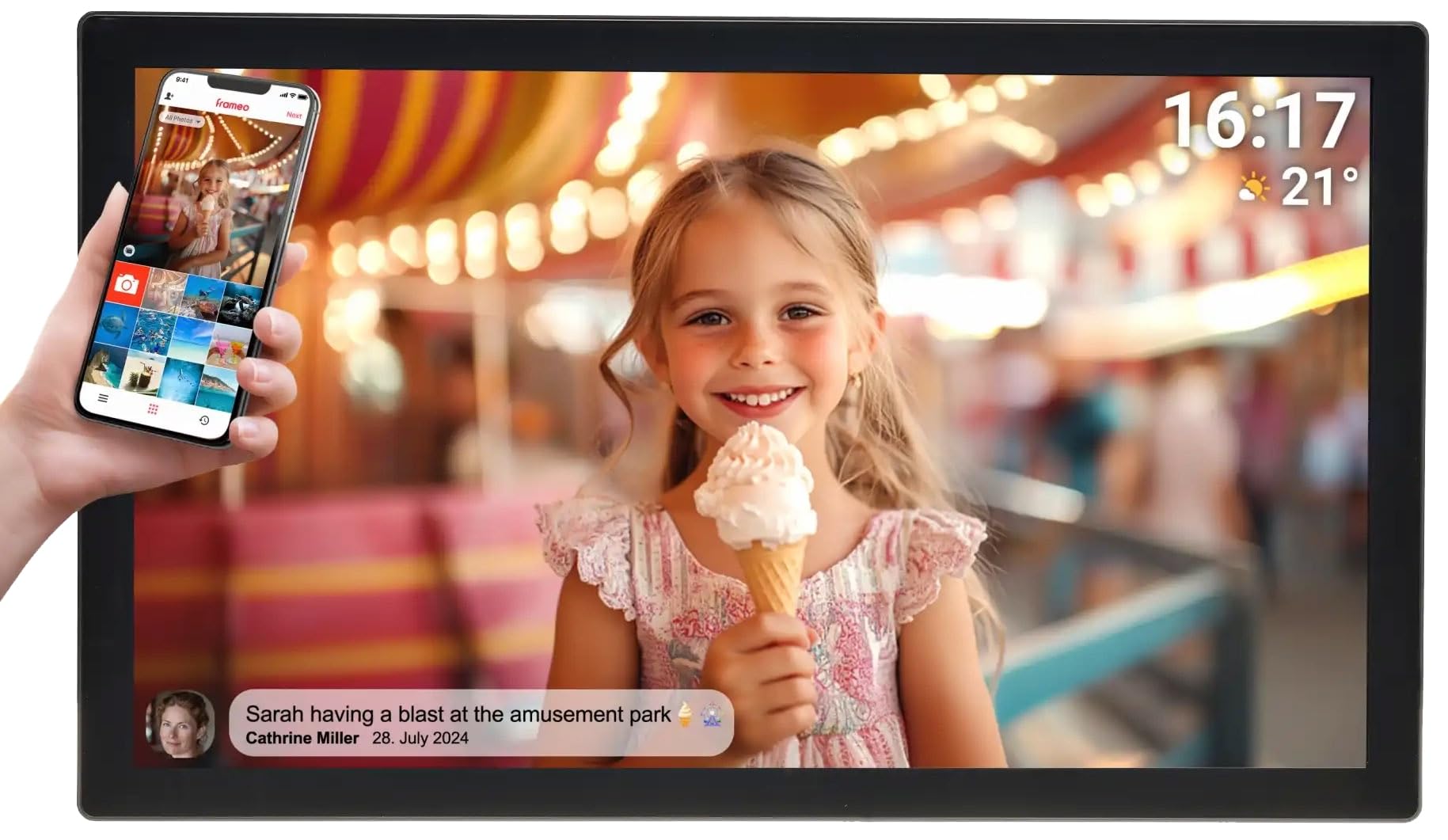 Denver 119101080020 Cornice per Foto digitali Nero 81,​3 cm (32") Touch Screen Wi-​Fi