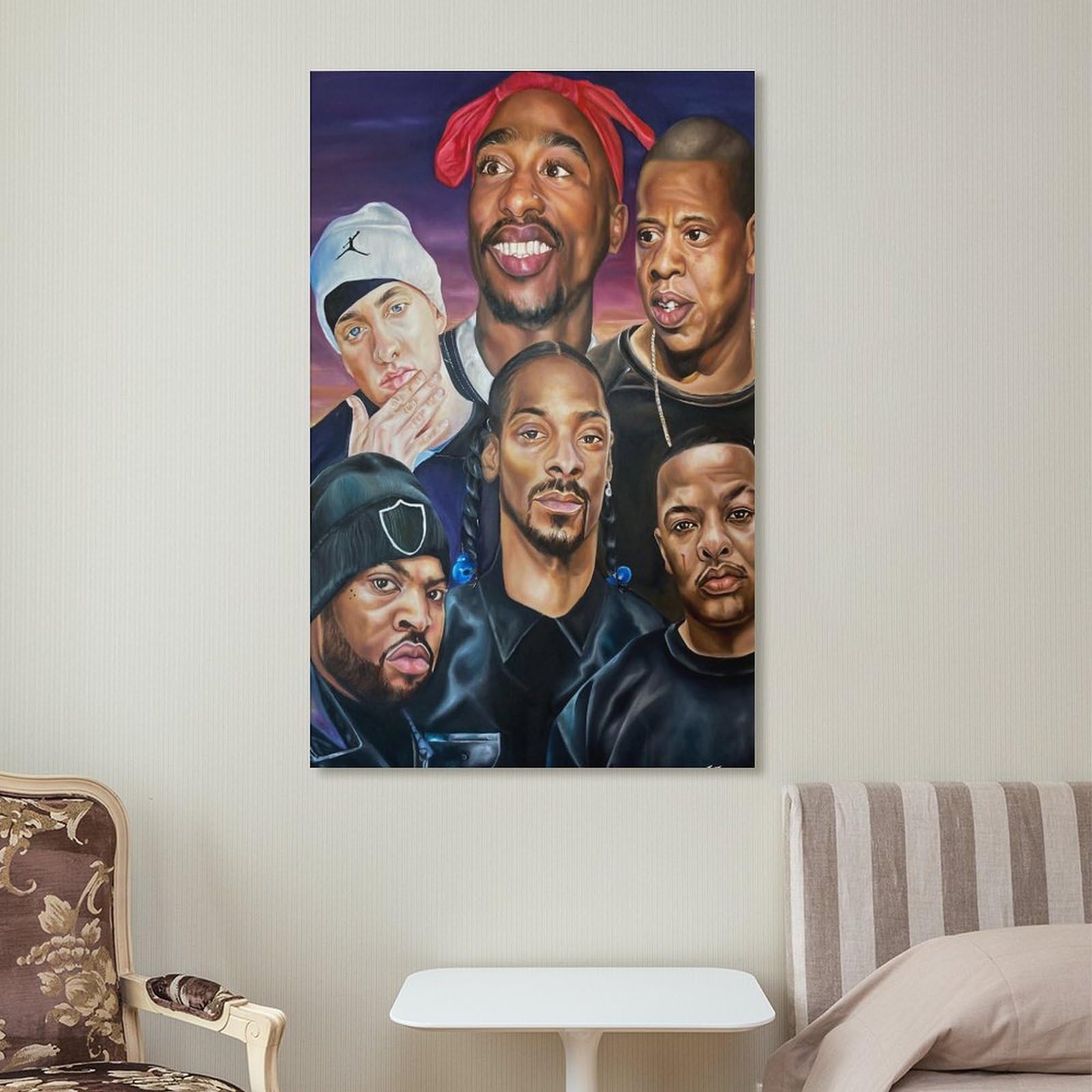 Poster con stampa artistica da parete, motivo: cantante rap, hip hop, tutte le stelle, poster da appendere, decorazione per la famiglia, 40 x 60 cm
