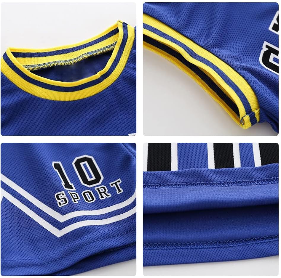 Toddler Kids Sports Athletic Jersey Shorts Set Todder Boys Jerseys Outfit 2 Piece Basketball Tank Top Mesh Shorts Set - Image 6