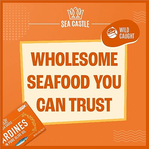 Miniatura 5 de Sea Castle Sardinas en aceite de oliva puro, 4.4oz (paquete de 12)