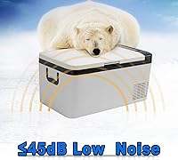 Vista 6 de Refrigerador portátil para automóvil, 12/24 V CC y 110-240 V CA (-4 °F ~ 68 °F) 25L/26 cuartos de galón, mini refrigerador para RV, furgoneta