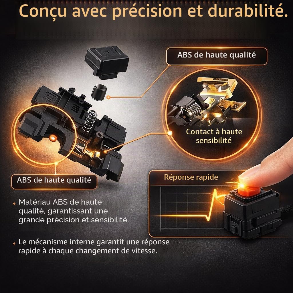 Aramox 5Q0713128A Micro-interrupteur de Mécanisme de Sélecteur de Manette de Vitesse, Remplacement pour Boîte de Vitesses de Voiture R32