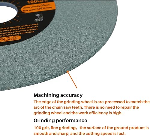 Miniatura 3 de Afilador de motosierra muela, abrasivo de carburo de silicio verde。Para afiladores universales de cadena de sierra. Afilado de dientes de cadena de