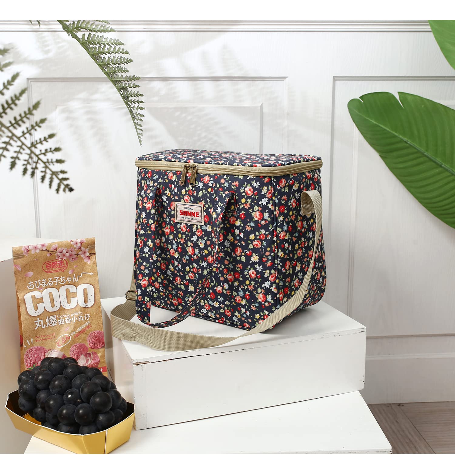 Borsa termica riutilizzabile per donne e ragazze, borsa termica per il pranzo con tracolla regolabile, graziosa borsa termica per scuola/spiaggia/escursionismo/picnic/allenamento, motivo