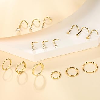 Leocuci Nose Piercings Studs Hoop Nose Rings for Women Jewelry