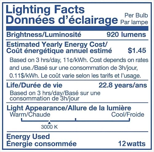 Miniatura 10 de Foco LED ajustable de 56 pulgadas no regulable, base de tornillo mediano E26, 12 W  75 W, 5000 K (luz diurna), 920 lúmenes, iluminación empotrada