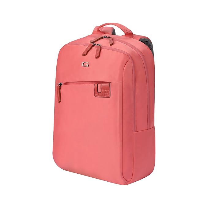 Gear Compact Business Large Water Resistant 3 Compartment Laptop Backpack/Casual Backpack/Daypack/Travel Backpack/College Bag For Men/Women(Pink-Grey), 27 Litres