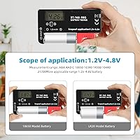 Vista 3 de Probador de batería universal LCD digital (modelo: Bt - 168 PRO), comprobador de batería portátil para pilas de botón AA AAA C D 9V 3.7V 1.5V