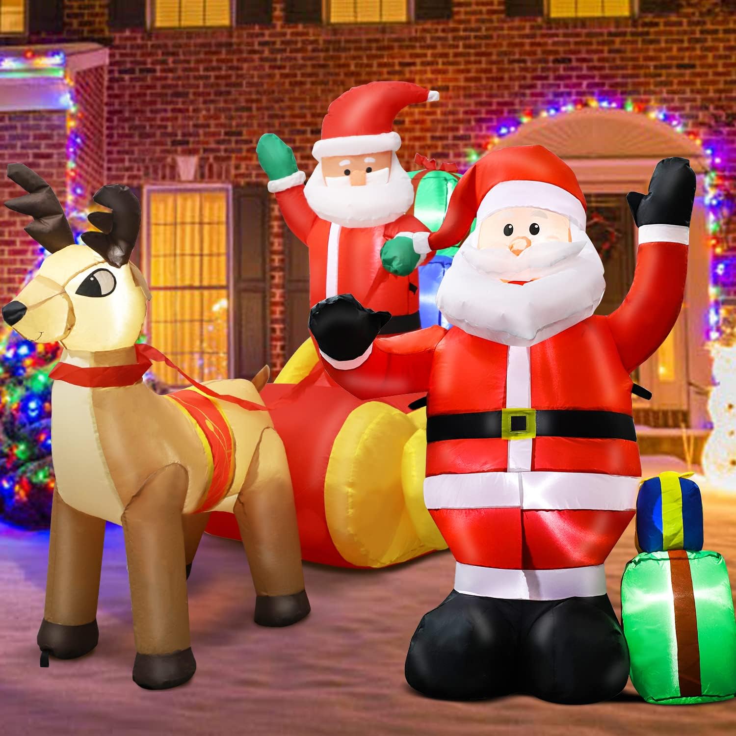 PARTY Life 2 Inflatable Santa Claus, Chrismas Blow Up Santa