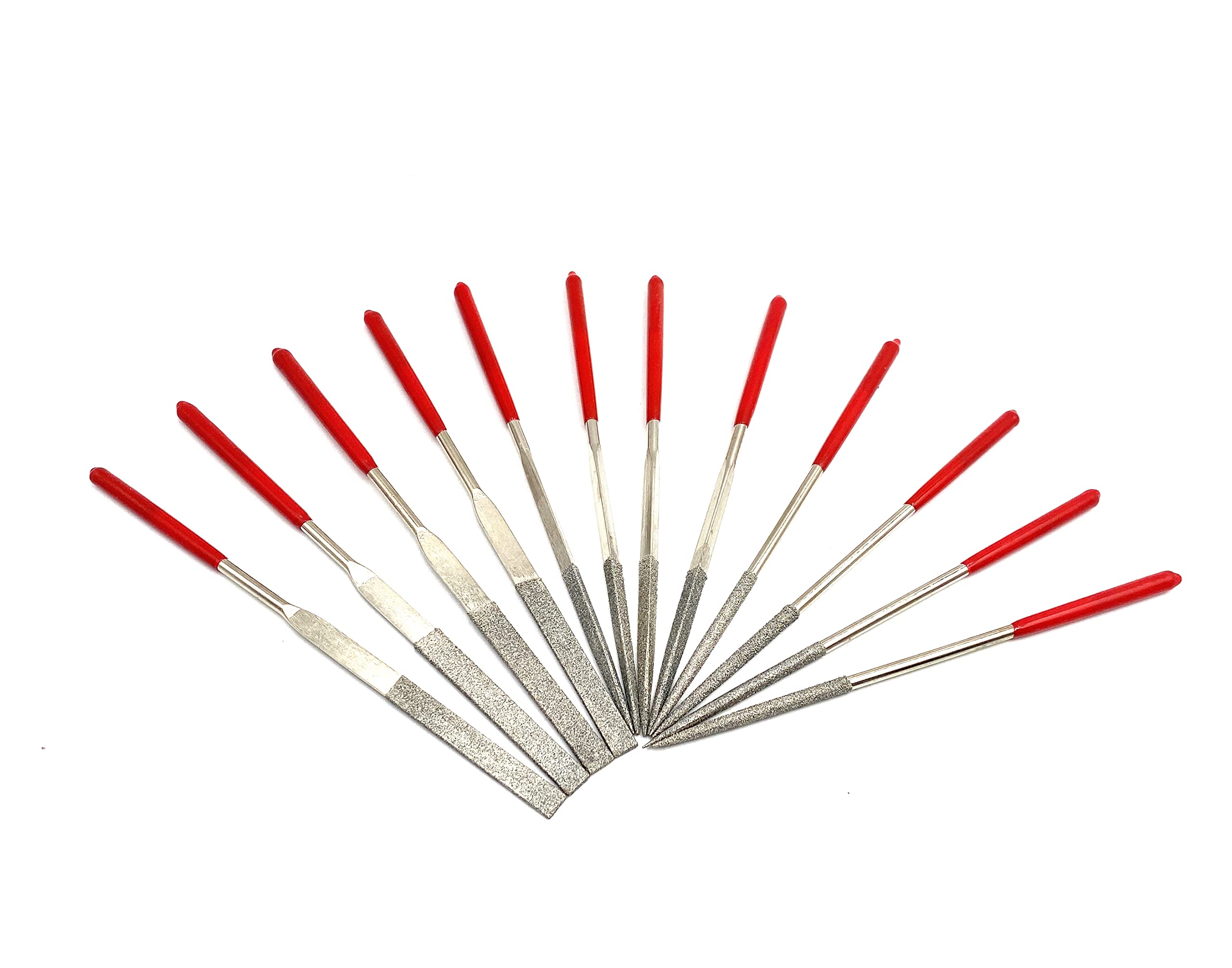 daier 12Pcs Diamond Files,150 Grit Mini Diamond Needle File Set, Fine File Tools for Glass, Crafts Hobbies and Cleaning up 3D Printed