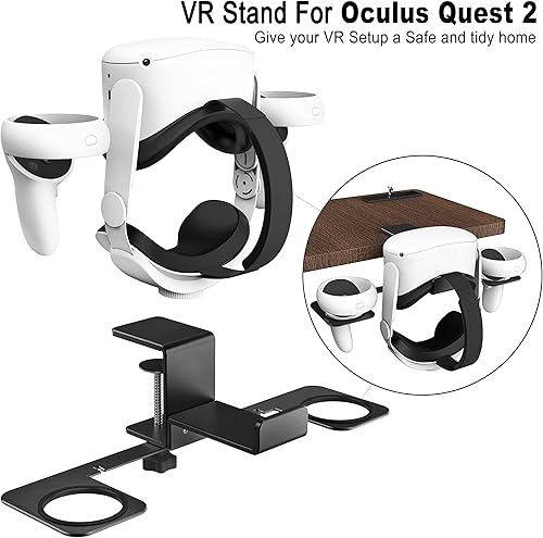 Miniatura 3 de BOOHENKA VR Headset Stand VR Hanger Headset Display Holder Headset Holder and Controller Mount Station Metal Storage Hook Compatible with Oculus