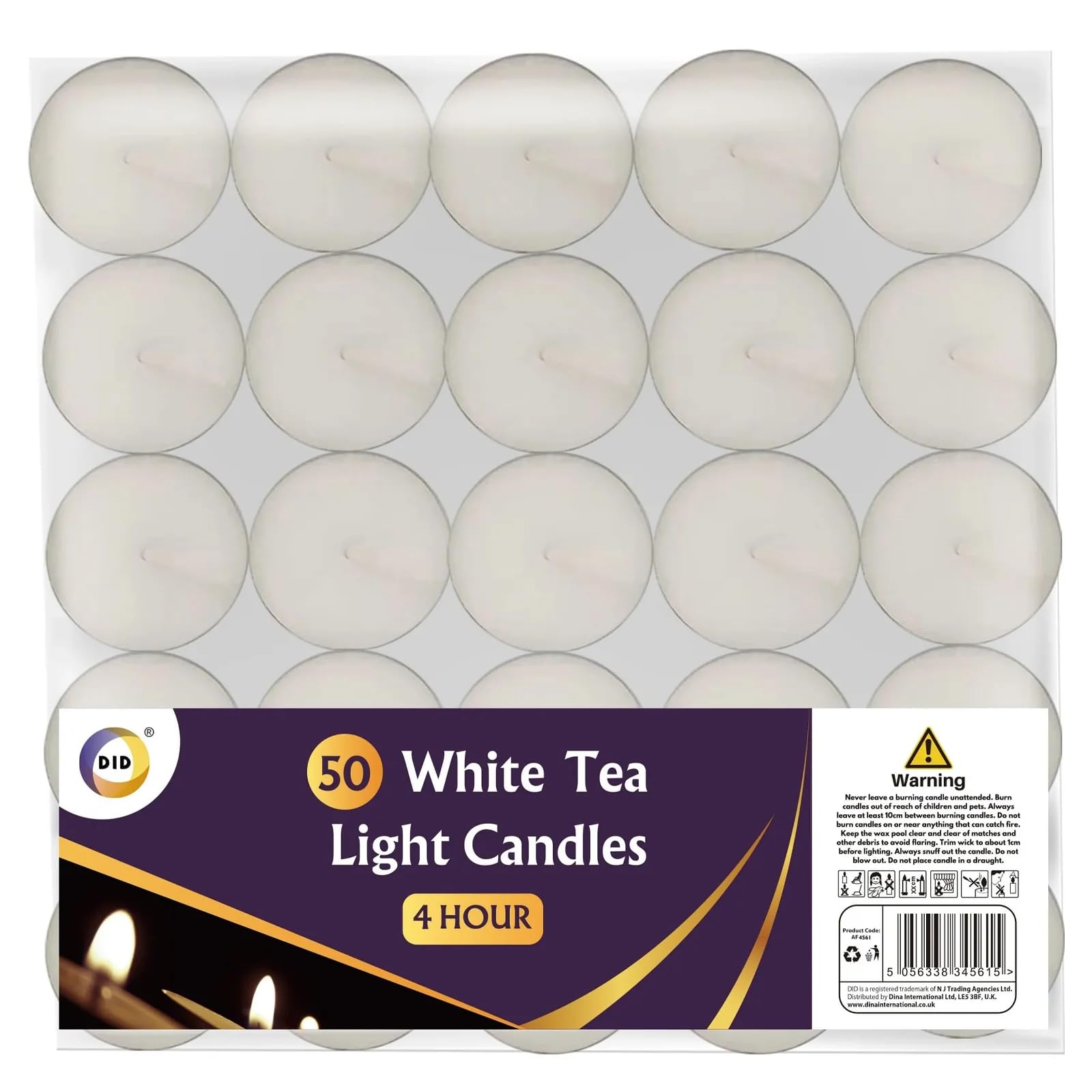 JKGTea Light Candles - 50 Dinner Party Romantic Decorative Unscented Candles - 4 Hour Burn Time Wax Warmer Candles - Indoor Candlelight Ambiance - Long Burn Time - Restaurants Spa Candles