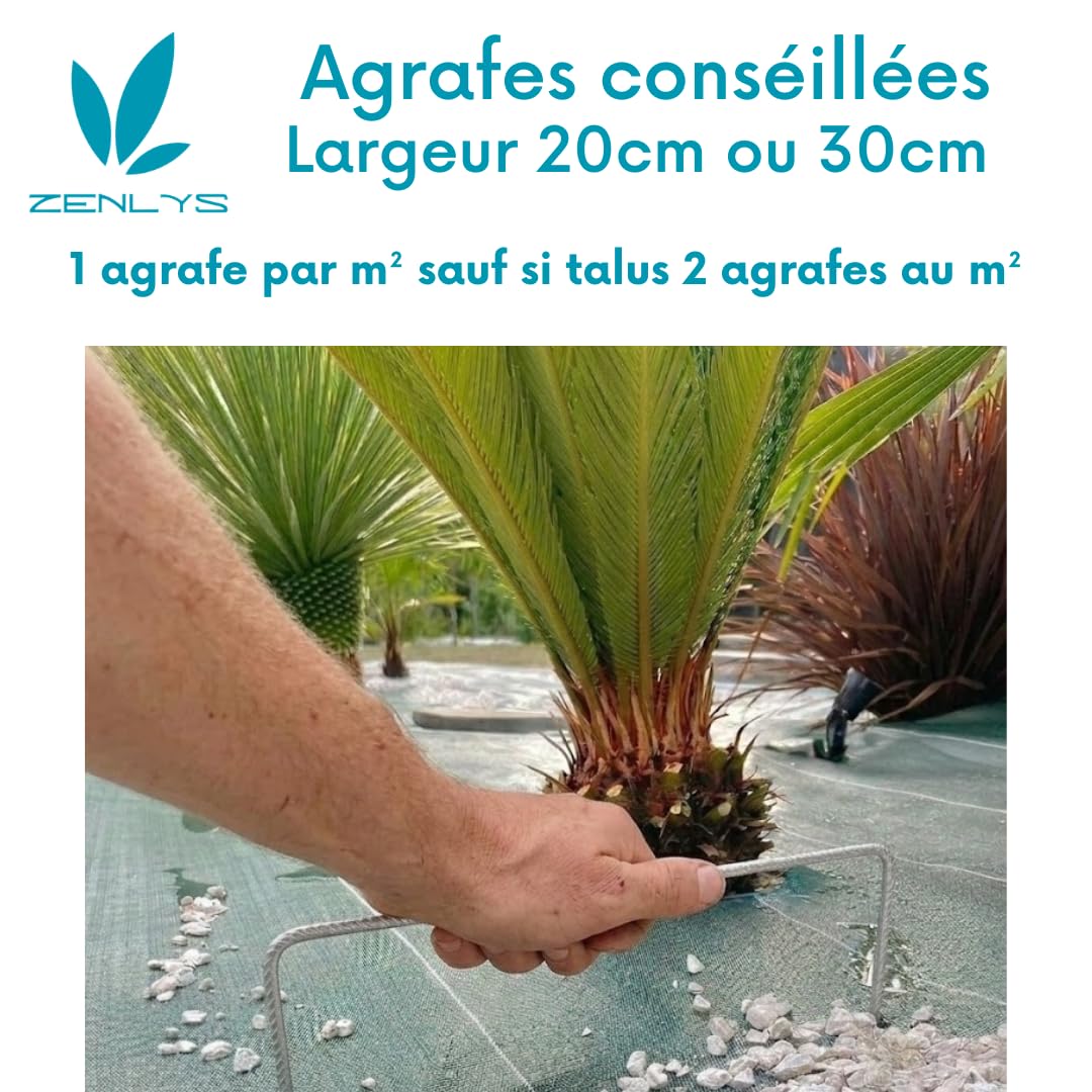 Pack de 200 Agrafes Métal 20x20cm Toile de Paillage Acier Cranté Pointes Biseautées 4mm Diamètre Fabrication Française Piquets Largeur 20cm Geotextile Lot Agraphes