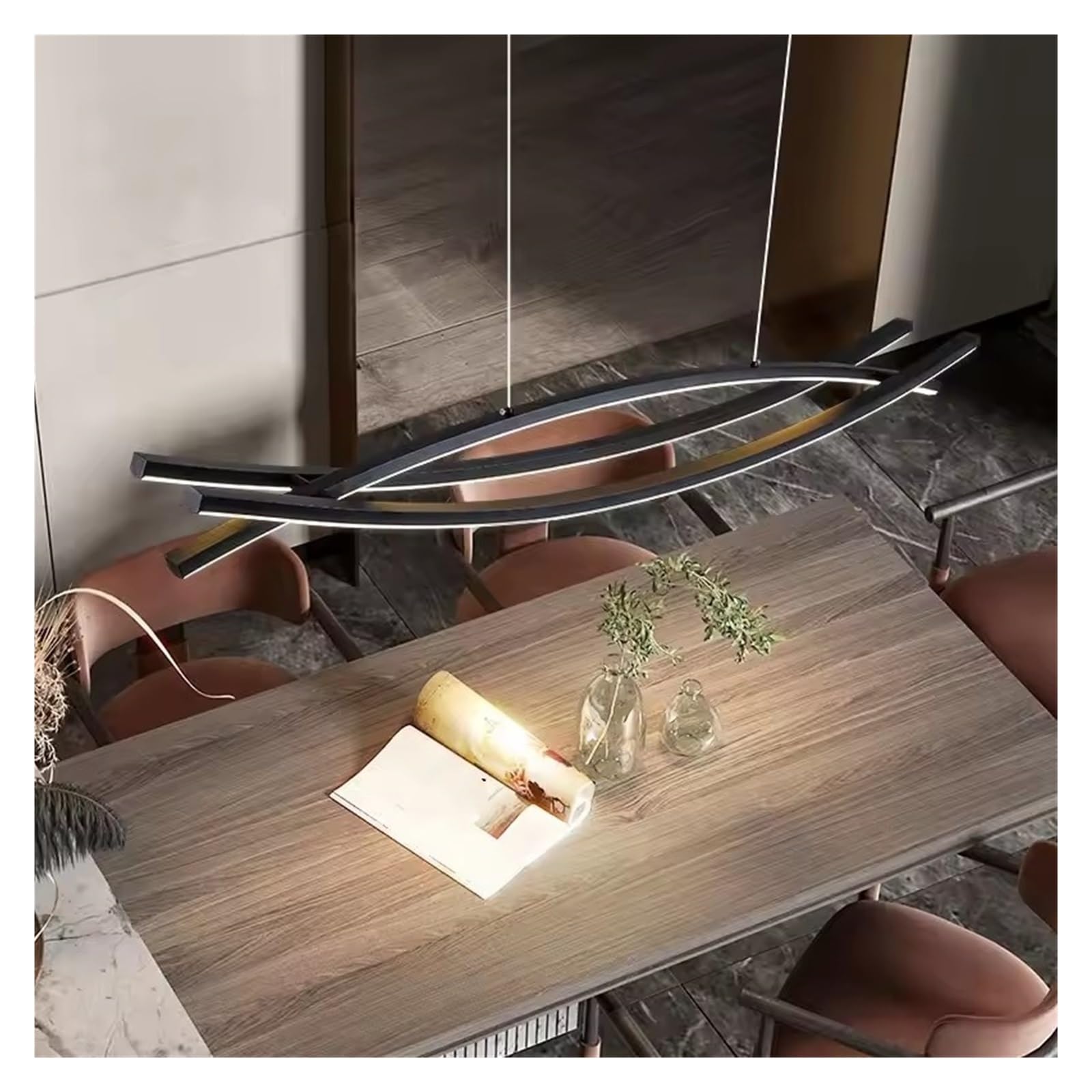 Lampadario a Sospensione per Isola da Pranzo, lampadario a soffitto, Striscia da Cucina in Alluminio, Lampada a Sospensione a LED per casa, Spazio
