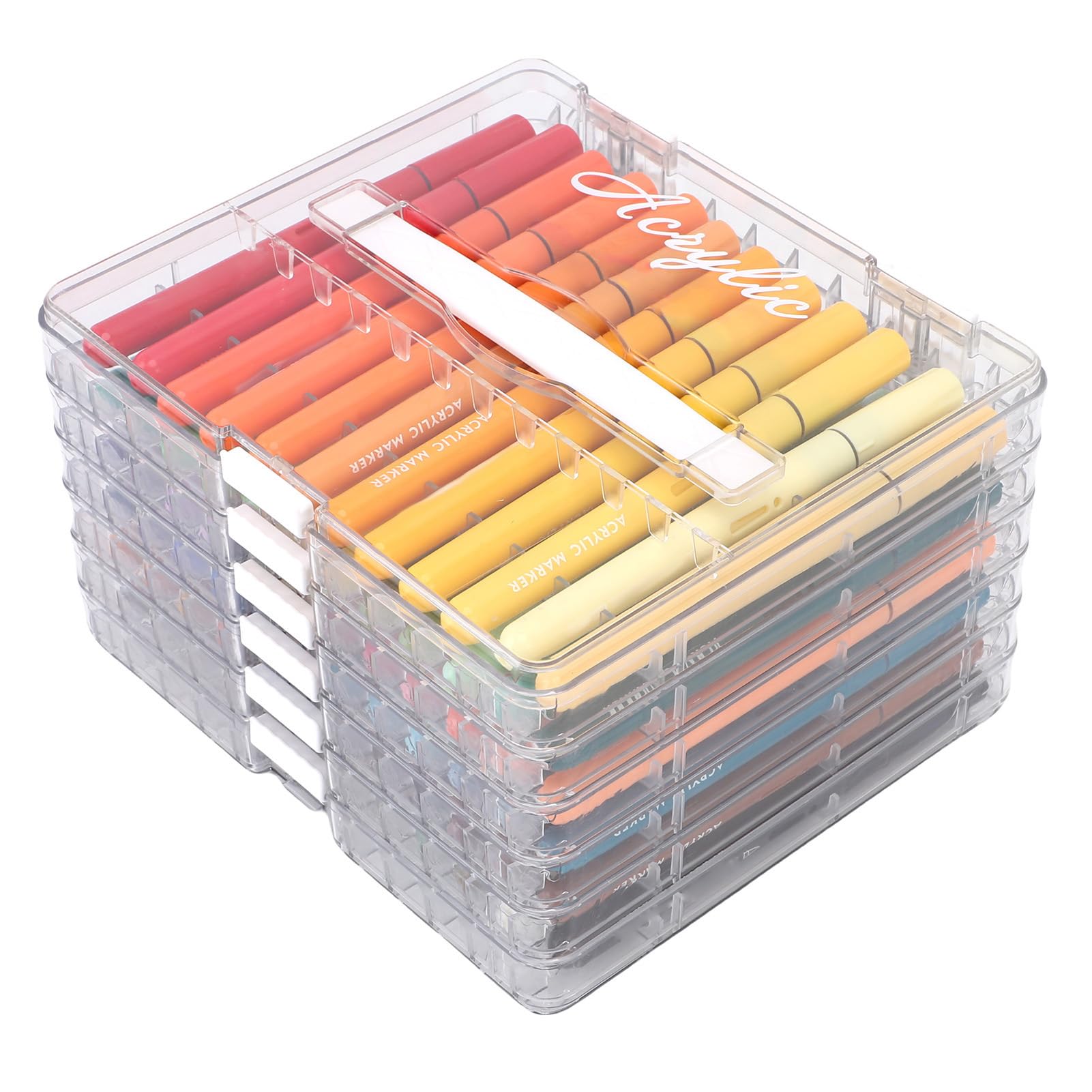 Naroote Set di Pennarelli Acrilici da 72 Colori, Pennarelli con Punta a Pennello, Acrilici Vivaci per Pittura su Roccia, Tessuto, Tela, Legno, Pietra, Vetro, Ceramica, Artigianato Fai-da-te
