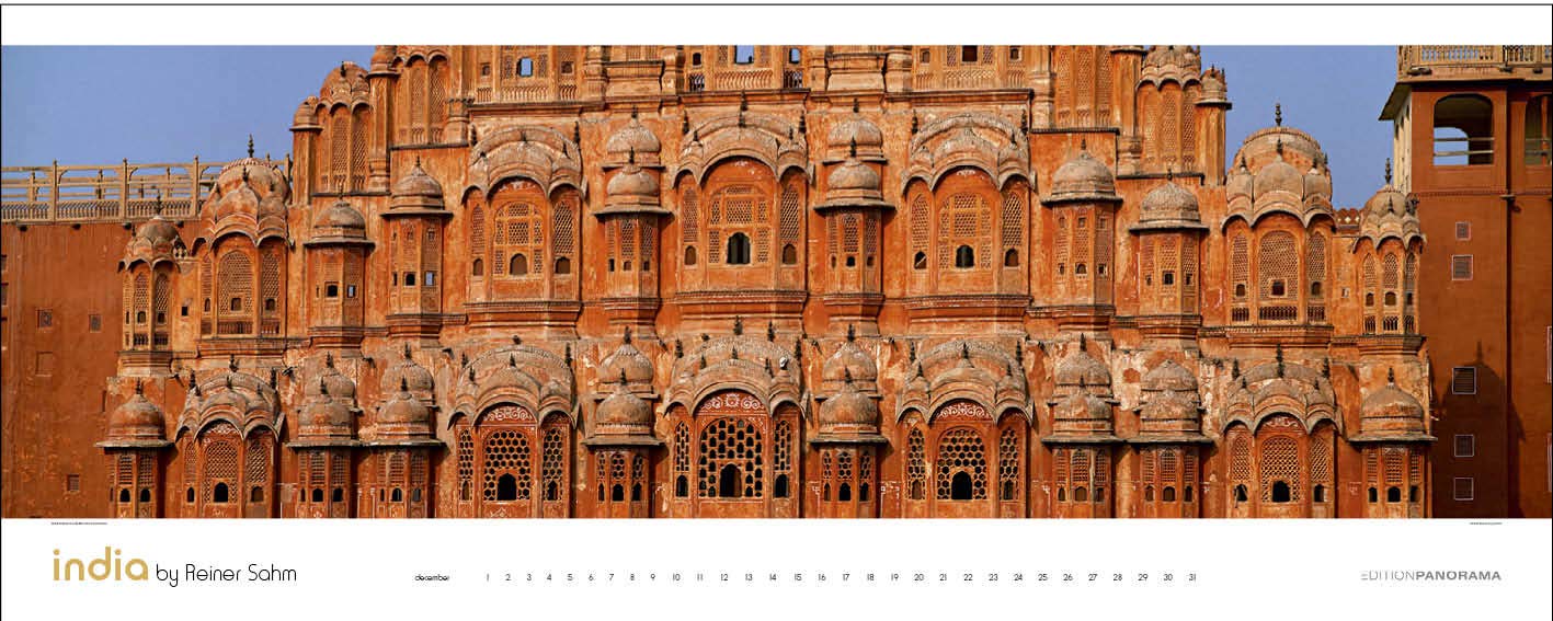 Indien Panorama: Immerwährender Panorama-Kalender in 1,20 Meter Breite