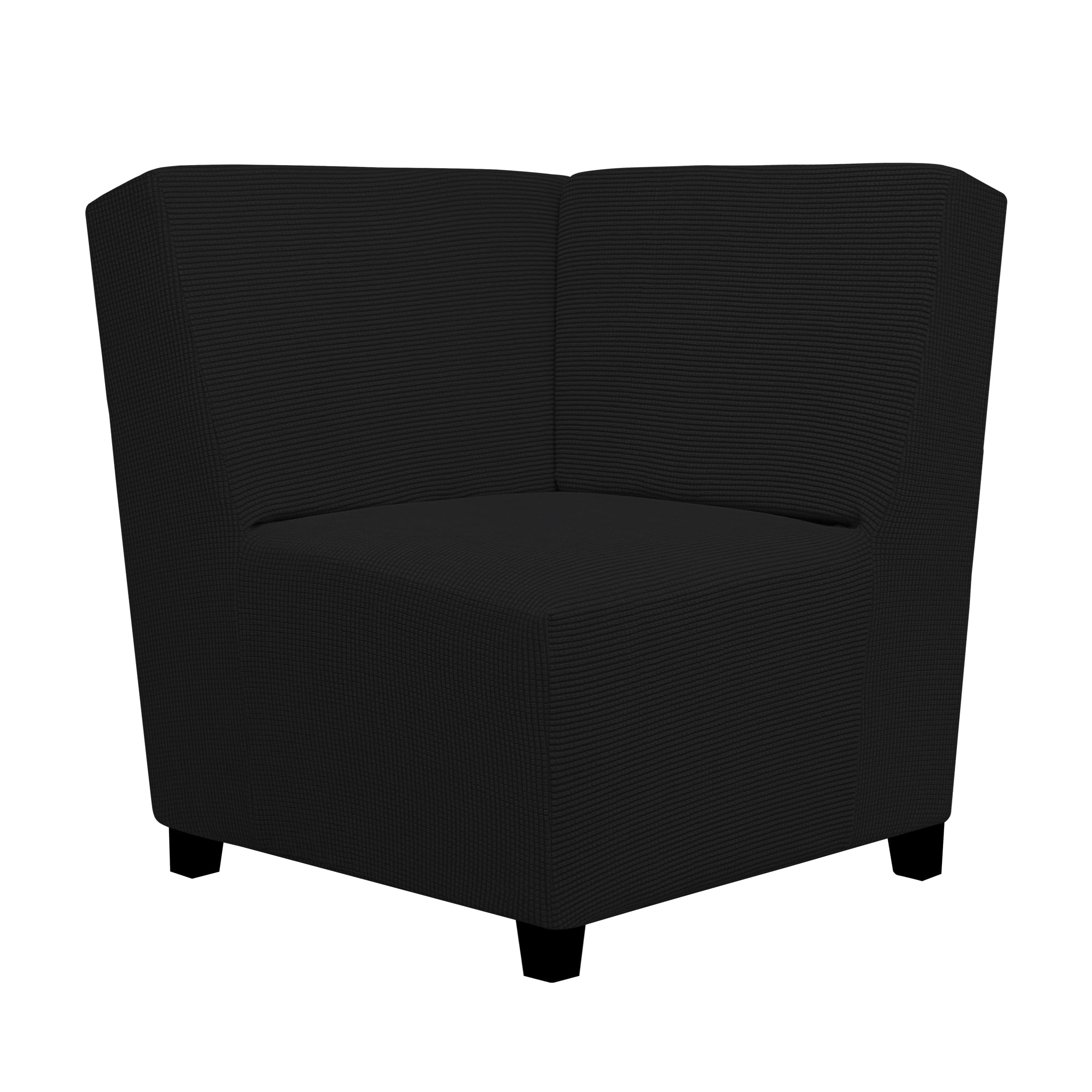 Easy-Going Stretch Soft Sectional Corner Sofa Couch Slipcover Black