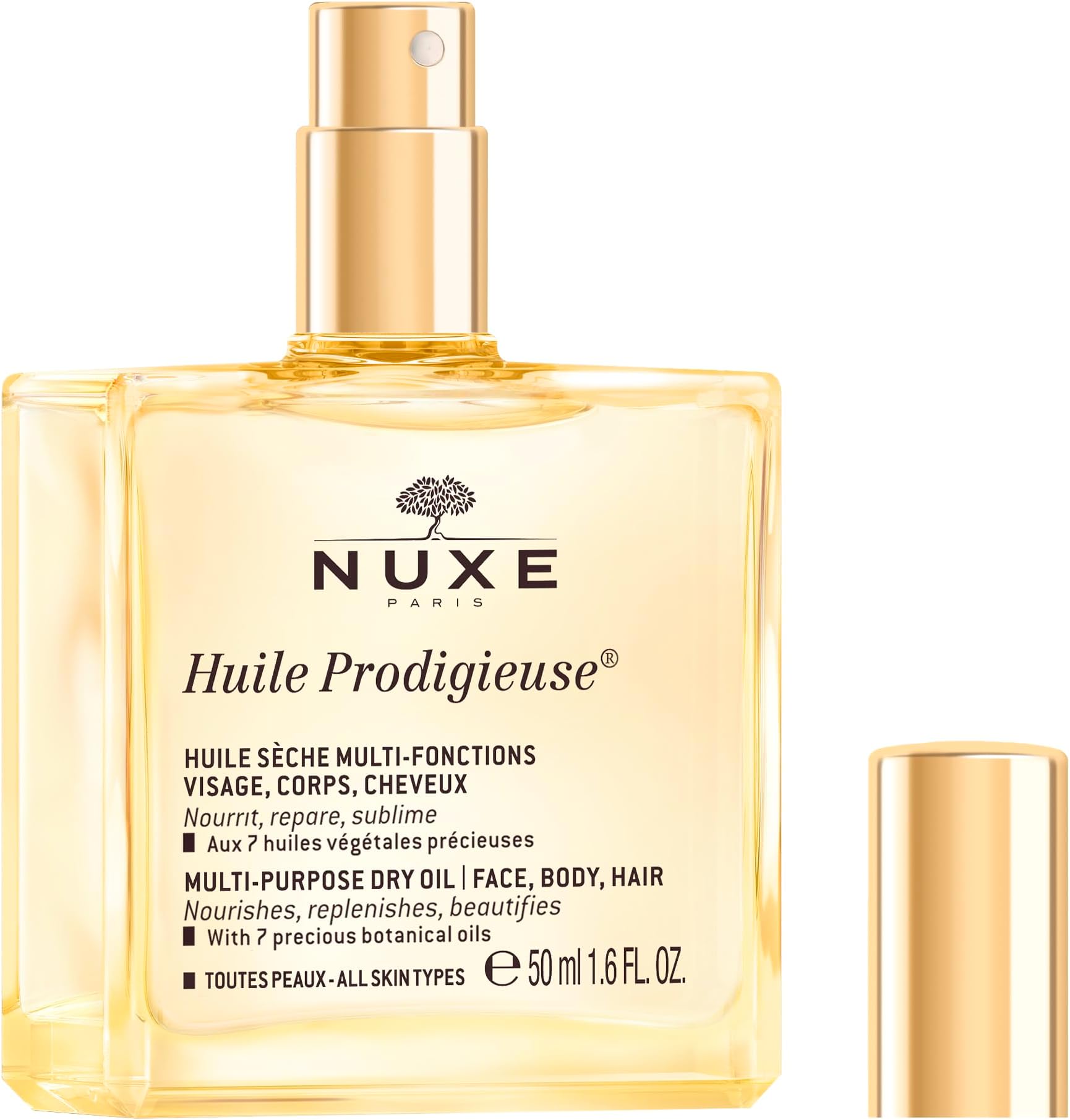 Nuxe Huile Prodigieuse Multi-Purpose Dry Oil for Face, Body and Hair, Iconic Dry Oil, Nourishes, Repairs & Enhances Skin & Hair, Multi-Purpose Vegan Formula